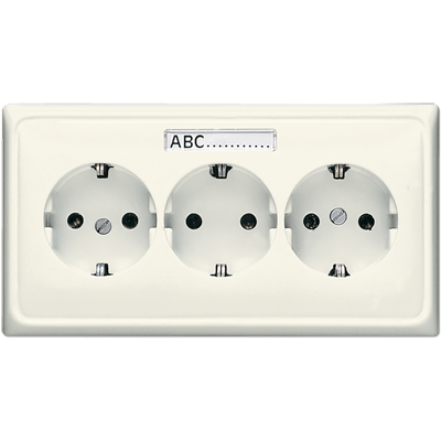 JUNG Розетка тройная с заземлением для кабельканалов слоновая кость CD523NA