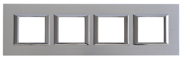 BT Axolute Хром Рамка 2+2+2+2 мод прямоугольная (надпись горизонтально) HA4802M4HCR