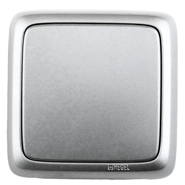 Hegel Альфа наруж Серебро ВА10-113-06 Выключатель 1-клавишный с изол. пластиной