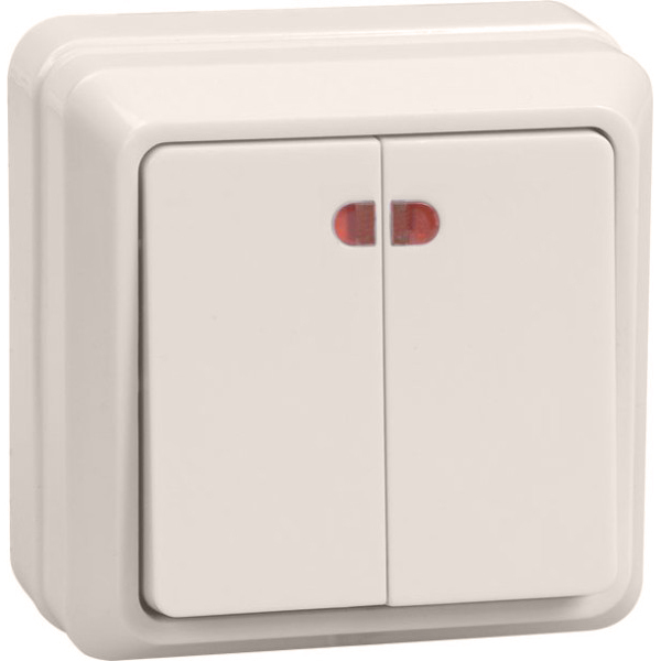 Купить IEK OKTAVA ВС20-2-1-ОКм Выключатель 2кл с инд. 10А (кремовый)