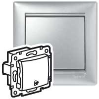 Legrand Valena Алюминий Выключатель кнопочный 1-клавишный с символом "звонок" 770216