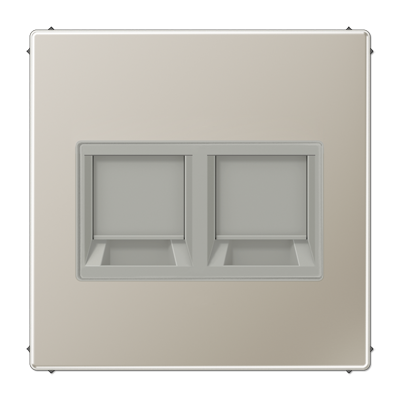 JUNG Плата (фиксация защёлкиванием) для двух модулей металл нержавеющая сталь ES1969-25WE