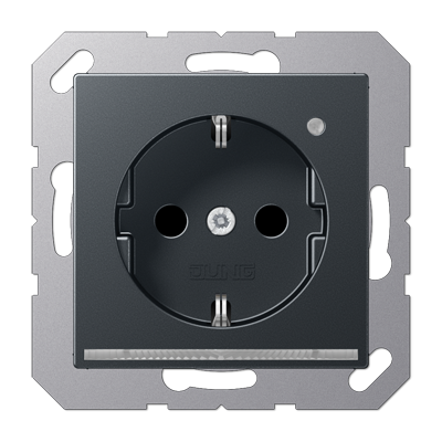 JUNG SCHUKO-розетка с LED подсветкой, матовый антрацит A1520-OANMLNW