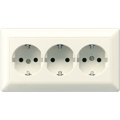 JUNG SCHUKO®-розетка для кабельных каналов 16 A / 250 B ~, слоновая кость AS523BF