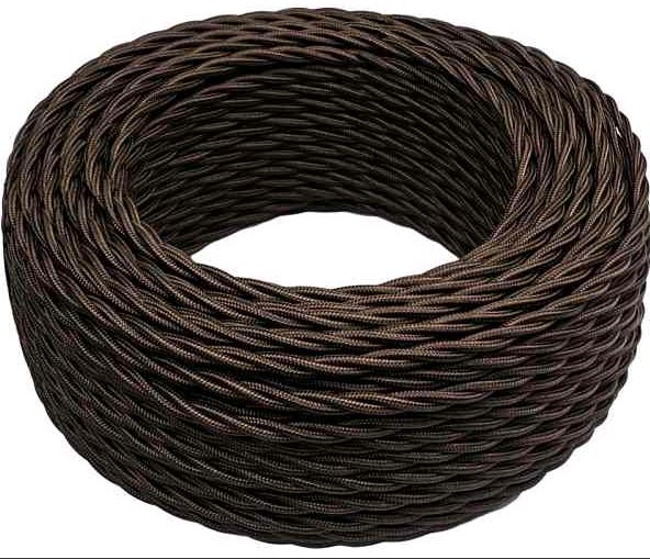 BIRONI Коричневый глянец Витой провод 2*1,5 20м B1-424-072-20