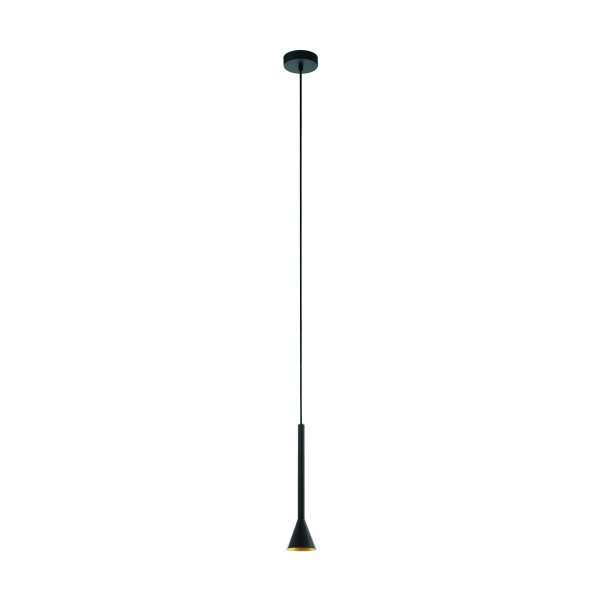 Eglo 97604 Светодиодный подвес CORTADERAS, 1х5W (GU10), 1х400lm, 95, H1500, сталь, черный, золотой Eglo 97604 Светодиодный подвес CORTADERAS, 1х5W (GU10), 1х400lm, 95, H1500, сталь, черный, золотой