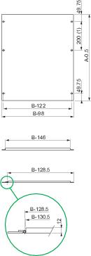 Купить SE Сплошная поворотная передняя панель 150x600 NSYMPCH156