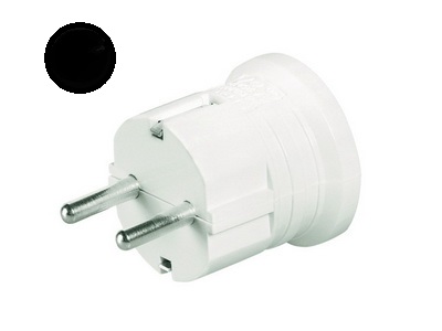 Купить DKC Вилка кабельная, бытовая с центральным вводом кабеля. Черная. IP20 16А 2P+E 230В