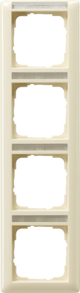 Gira Standard 55 Кремовый глянец Рамка 4-ая вертикальная с полем для надписи 111401