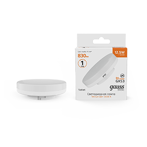 Gauss Лампа Basic GX53 12,5W 830lm 3000K LED 10849132