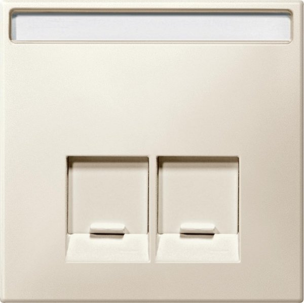 SE Merten SD Беж Накладка розетки ТЛФ/комп 2-ой прямой (термопласт) MTN466644