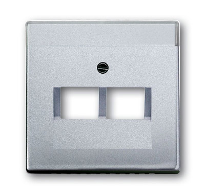 ABB Solo/future Плата центральная для комм. розеток с суппортами 1810, 1812, 1814, 1816 и 1818, с полем для надписи, серебристый алюминий 2CKA001710A3676