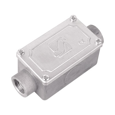 DKC Коробка протяжная алюминиевая, 2 ввода 180°, М25х1,5 ,IP55, 118х51х42мм