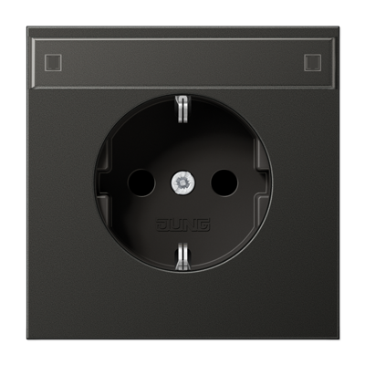 JUNG Штепсельная розетка SCHUKO 16A 250V~ с полем для надписи антрацит AL1520NAAN