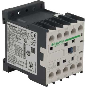 Купить SE Contactors K Контактор 4P (2 НО + 2 НЗ), AC1.20A, 24V DС, ограничитель перенапряжения, зажим под винт LP1K09008BD3