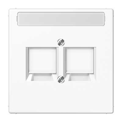 JUNG Плата (фиксация защёлкиванием) для двух модулей с полем для надписи термопласт белый LS1969-2NAWEWW