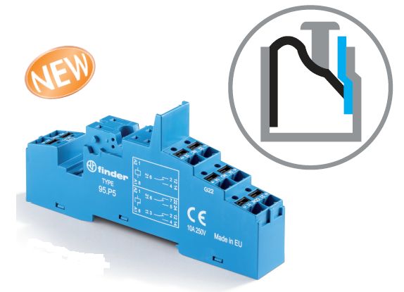 Finder Розетка с безвинтовыми клеммами Push-in для реле 40.31; применяются модули 99.02, 86.03; в комплекте металлическая клипса 095.71; версия: синий 95P3SMA