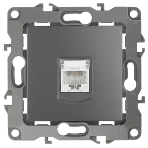 ЭРА 12-3105-12 Графит Розетка телефонная RJ11, IP20, 12