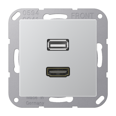 JUNG Мультимедиа разъём, алюминий MAA1163AL