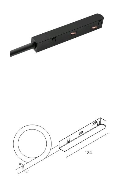 Technolight 84001-BK Коннектор для ввода питания 0.3м черный
