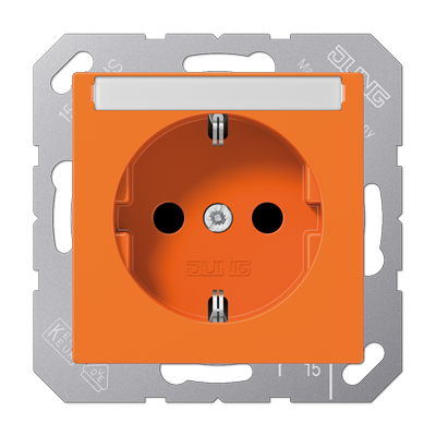 JUNG SCHUKO розетка с полем для надписи 6x46 мм, оранжевая A1520BFNAO