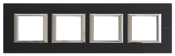 BT Axolute Антрацит Рамка 2+2+2+2 мод прямоугольная (надпись горизонтально) HA4802M4HXS