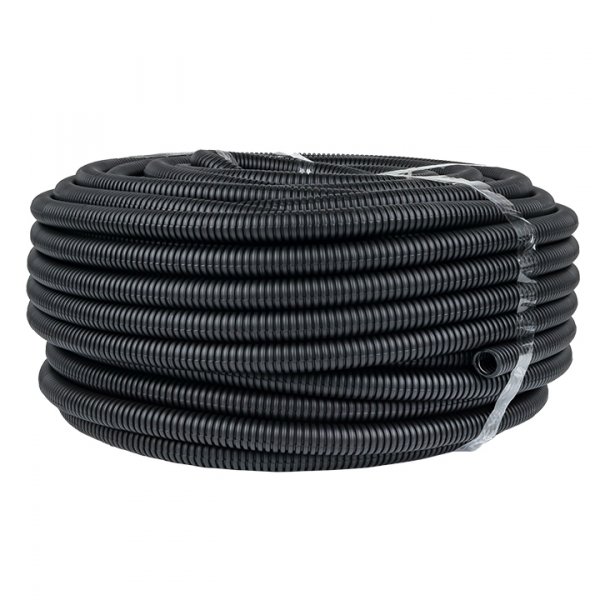 EKF PROxima Труба гофр. ПНД Plast с зондом d25мм (75м.) черная