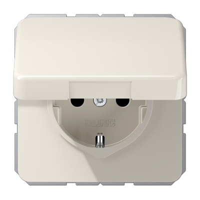 JUNG SCHUKO®-розетка 16 A / 250 B ~ с крышкой, слоновая кость CD1521BFKL