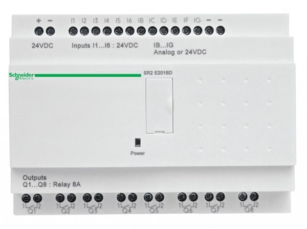 SE Zelio Logic Интеллектуальное реле эконом. 20 I/O 24V DC SR2E201BD
