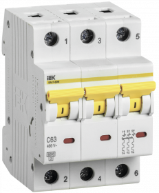 Купить IEK KARAT Автоматический выключатель ВА47-60M 3Р 2А 6кА B MVA31-3-002-B