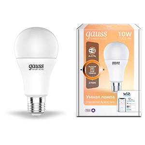 Gauss Лампа Smart Home A60 10W 1055lm 2700К E27 диммируемая LED 1070112