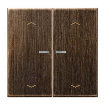 JUNG Клавиша для KNX кнопки, 2 группы, с окошком и символами "стрелки" металл латунь Antik ME102KO5PAT