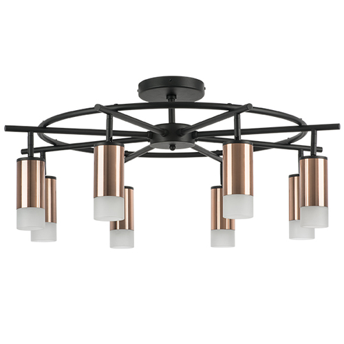 Lightstar LR7183081 Люстра RULLO 8х50W GU10 ЧЕРНЫЙ/МЕДЬ (571718+214430-8+202431-8), шт
