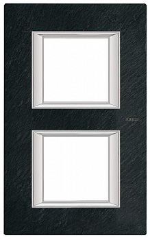 Купить BT Axolute Черный мрамор Ардезия Рамка 2+2 мод прямоугольная (надпись вертикально) HA4802/2RLV
