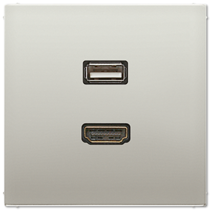 JUNG Мультимедиа разъём, нержавеющая сталь MAES1163