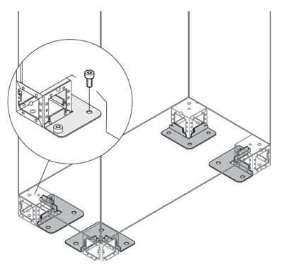 ABB Элемент крепления цоколя к полу, 4 шт. ZN1041