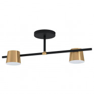 Eglo 39983 Потолочный светильник ALTAMIRA, GU10, 2Х5W, 2Х400lm, L700, B210, H235, сталь, черный, латунь/пластик, белый