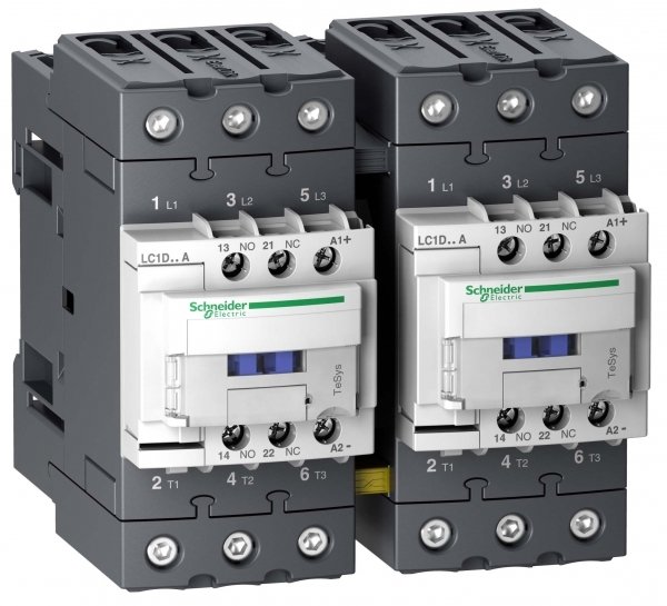 SE Contactors D Контактор реверсивный 3Р Everlink AC3 440В 65A катушка управления 24В DC LC2D65ABD