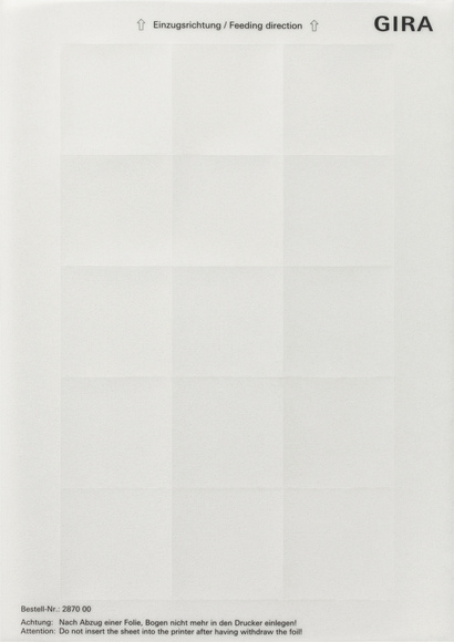 Gira Пленка для нанесения надписей к светодиодному указателю для ориентации 287000
