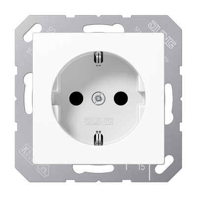 JUNG Штепсельная розетка SCHUKO 16A 250V~ с защитой от детей термопласт белая A1520BFKIWW