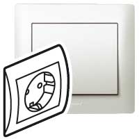 Legrand Galea Life Жемчуг Розетки с/з, моноблок с рамкой 771539