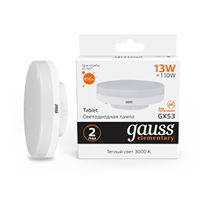 Gauss Лампа Elementary GX53 13W 890lm 3000K LED 83813