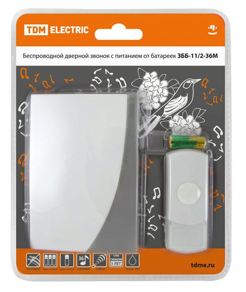 Купить TDM Звонок ЗББ-11/2-36М (беспр., бат.) SQ1901-0002
