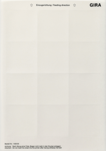 Gira Поле для надписи для наружного домофона 1-местное 145800