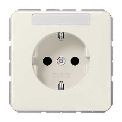 JUNG Штепсельная розетка SCHUKO 16A 250V~ с полем для надписи слоновая кость CD1520BFNA