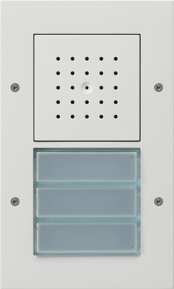 Gira TX-44 Бел Вызывная станция (аудио) наружного монтажа, на 3 абонента, белая подсветка 126766