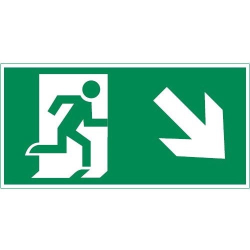 Varton пиктограмма "ФИГУРА / СТРЕЛКА ВПРАВО ВНИЗ" 400х200мм для аварийно-эвакуационного светильника Vault V5-EM03-60.013.024
