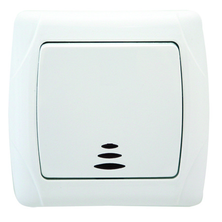 UNIVersal "Маргарита" Выключатель Бел 1 кл. с подсветкой М0121