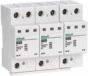 Купить Dekraft Ограничитель перенапряжений 3P 80кА класс B 440В