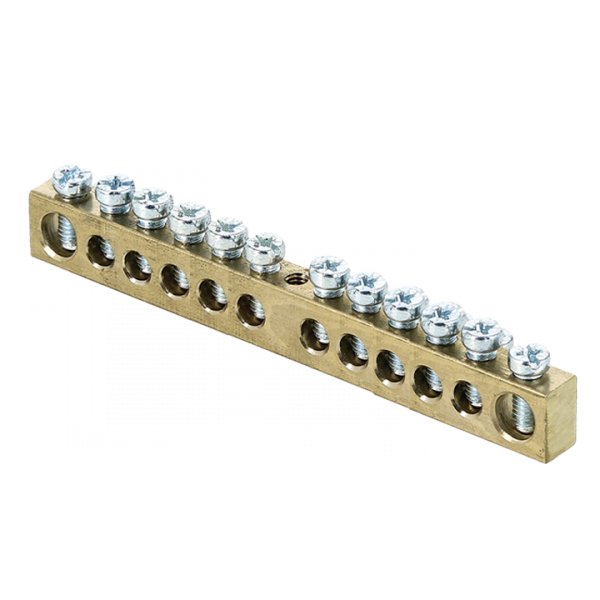 EKF PROxima Шина PEN "ноль-земля" (6х9мм) 12 отверстий латунь крепеж по центру